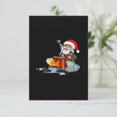 Kerstman vissen tijdens Kerstmis Kaart (Staand voorkant)
