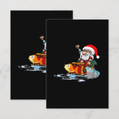 Kerstman vissen tijdens Kerstmis Kaart (Voorkant / Achterkant)