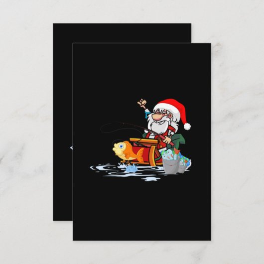 Kerstman vissen tijdens Kerstmis Kaart (Voorkant / Achterkant)