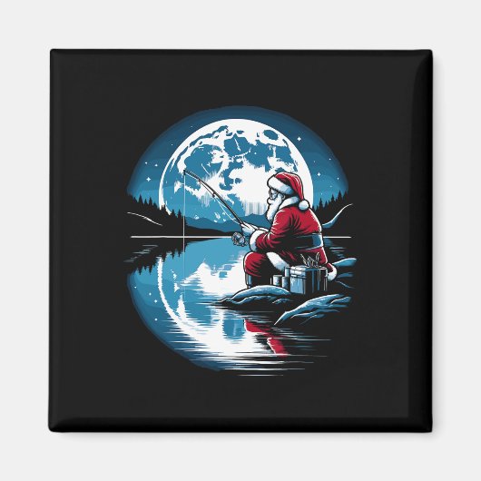 Kerstman Vist kerstmis visser visser Magneet (Voorkant)