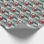 Kerstman Vist zalmforel Kerstmis Cadeaupapier (Hoek)