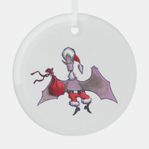Kerstman Vleermuis ronde glazen kerstbal Glas Ornament