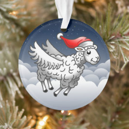 Kerstman Vliegende Kerstschaap Ornament