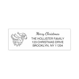 Kerstman Vliegende Kerstschaap Zelfinktende Stempel