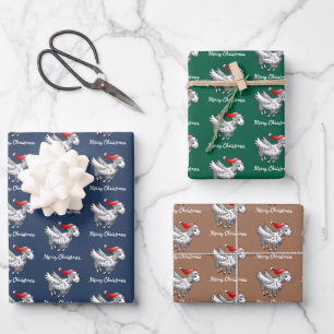 Kerstman Vliegende Kerstschapen Inpakpapier Vel
