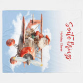 Kerstman vliegt hoog met Kerstmis Fleece Deken (Voorkant (Horizontaal))