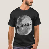 Kerstman vliegt langs de maan t-shirt (Voorkant)