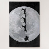 Kerstman vliegt naar de maan puzzel (Verticaal)