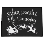 Kerstman vliegt niet Economie Grappig Kerstcadeau Groot Cadeauzakje (Voorkant)