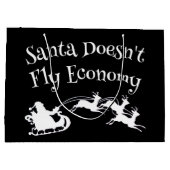 Kerstman vliegt niet Economie Grappig Kerstcadeau Groot Cadeauzakje (Achterkant)