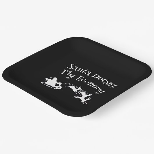 Kerstman vliegt niet Economie Grappig Kerstcadeau Papieren Bordje (Gebogen)