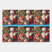 Kerstman Voeg kindernaam kerst 3 Inpakpapier Vel (Voorkant 2)