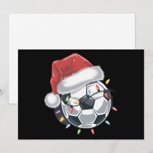 Kerstman Voetbal Bal Sport Kerstmis Voetbalspeler Feestdagenkaart
