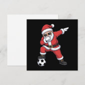 Kerstman Voetbal Dabbing Kerstman Cadeau Kerstmis Feestdagenkaart (Voorkant / Achterkant)