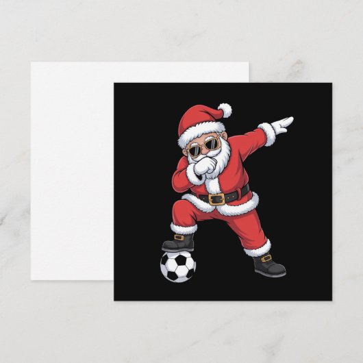 Kerstman Voetbal Dabbing Kerstman Cadeau Kerstmis Feestdagenkaart (Voorkant / Achterkant)