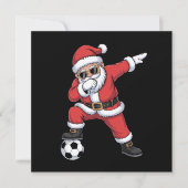 Kerstman Voetbal Dabbing Kerstman Cadeau Kerstmis Feestdagenkaart (Voorkant)