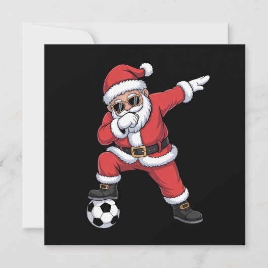 Kerstman Voetbal Dabbing Kerstman Cadeau Kerstmis Feestdagenkaart (Voorkant)