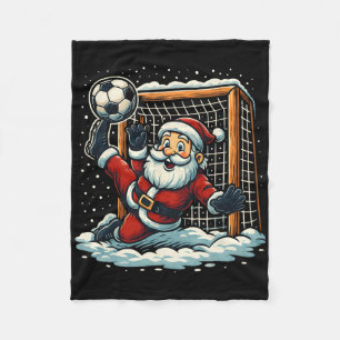 Kerstman Voetbal Doelman Sporten Spelen Kerstmis Fleece Deken