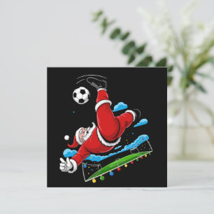 Kerstman Voetbal Fiets Trap Kerst Sport Feestdagenkaart