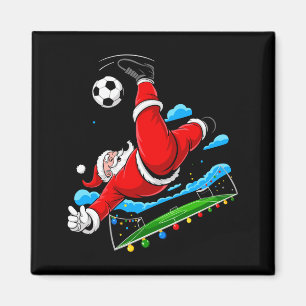Kerstman Voetbal Fiets Trap Kerst Sport T Magneet