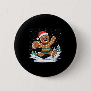 Kerstman Voetbal Horrelijke Kerst Pyjama Combinati Ronde Button 5,7 Cm