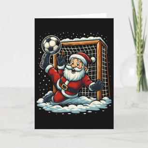 Kerstman Voetbal Keeper Sporten Spelen Kerstmis Kaart