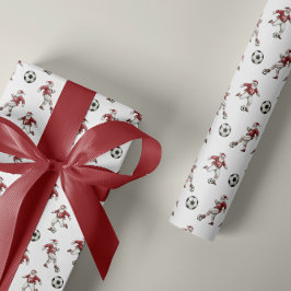 Kerstman Voetbal Kerstmis Cadeaupapier