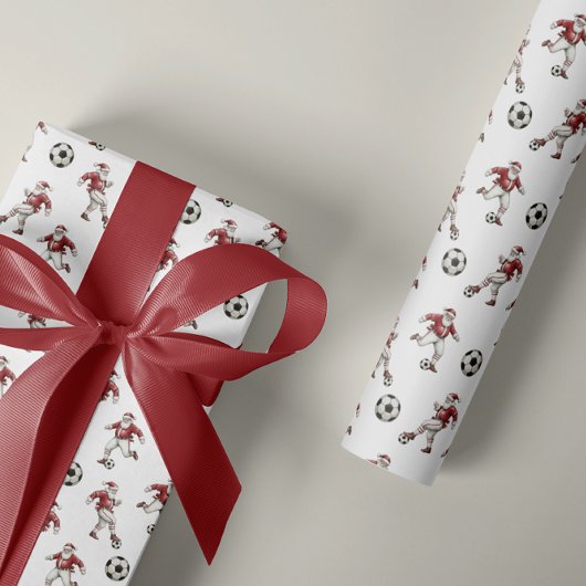 Kerstman Voetbal Kerstmis Cadeaupapier
