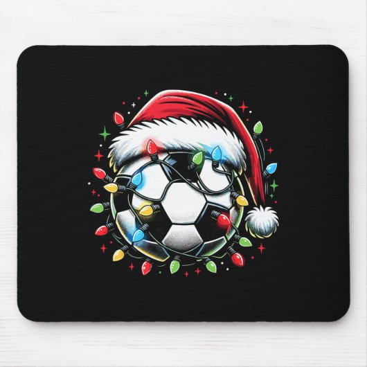 Kerstman Voetbal Liefhebber Kerstmis Muismat (Voorkant)