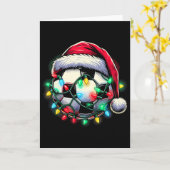 Kerstman Voetbal Ll Kerstmis Kaart (Gele Bloem)
