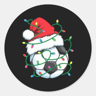 Kerstman Voetbal Sport Doorzichtige Verlichting Vo Ronde Sticker