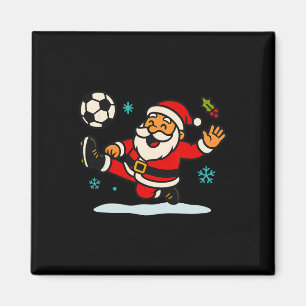 Kerstman Voetbal Sporten Spelen Kerst Sneeuw X Magneet