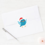 Kerstman Vogel Ronde Sticker (Envelop)