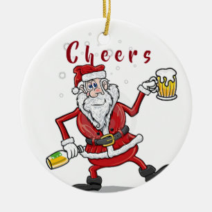 **KERSTMAN VOL JOY** KERSTORNAMENT KERAMISCH ORNAMENT