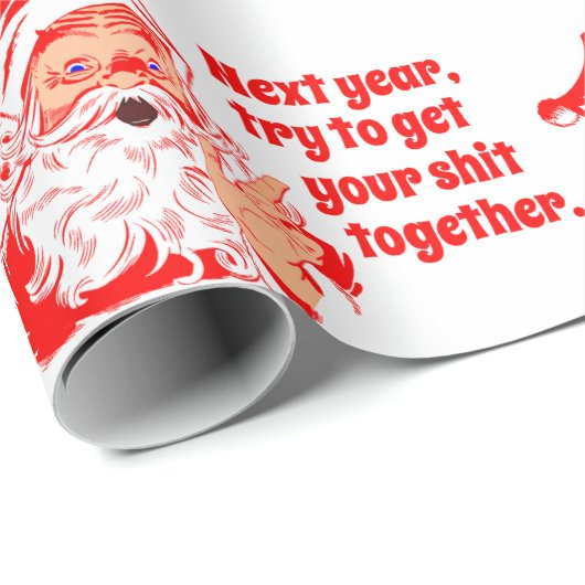  kerstman, volgend jaar cadeaupapier (Rol Hoek)