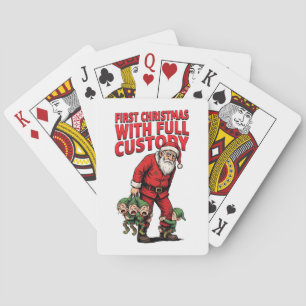 Kerstman Volledige Voogdij Elfen Vakantie Grappige Pokerkaarten
