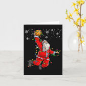 Kerstman Volleybal Pajama Xmas Mannen Kaart (Gele Bloem)