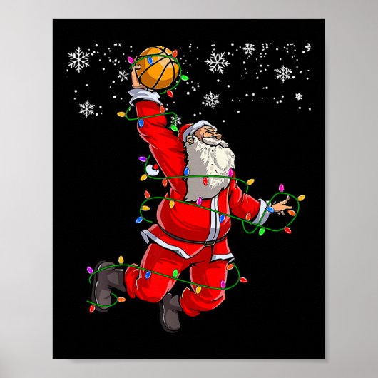 Kerstman Volleybal Pajama Xmas Mannen Poster (Voorkant)