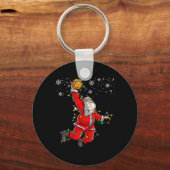Kerstman Volleybal Pajama Xmas Mannen Sleutelhanger (Voorkant)