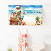 Kerstman voor Kerstmis in juli aan het strand Spandoek (Insitu)