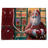 Kerstman voor speelgoedwinkel AI-kunst Groot Cadeauzakje (Voorkant)