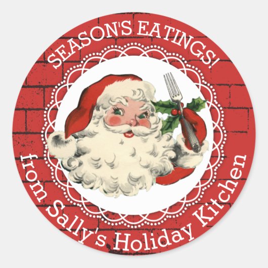 Kerstman vork kerst uit de keuken van de sticker (Voorkant)