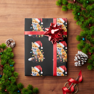 Kerstman Vos Kerstlicht Vos Liefhebber Kerstcadeau Cadeaupapier
