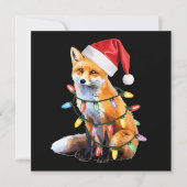 Kerstman Vos Kerstlichten Vos Liefhebber Kerstcade Feestdagenkaart (Voorkant)