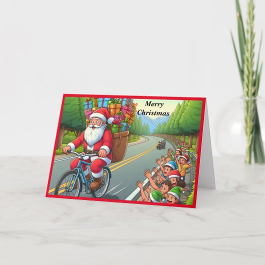 Kerstman Vouw Kerstkaart Feestdagen Kaart (Voorkant)