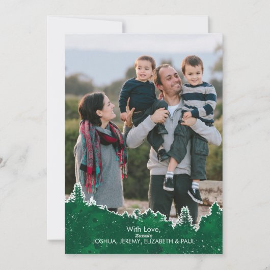 Kerstman vrachtwagenfamilie Foto Buffalo Pset Feestdagenkaart (Achterkant)