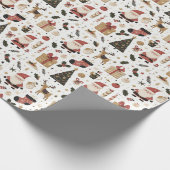 Kerstman & Vrienden inpakpapier Wit (Hoek)