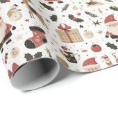 Kerstman & Vrienden inpakpapier Wit (Rol Hoek)