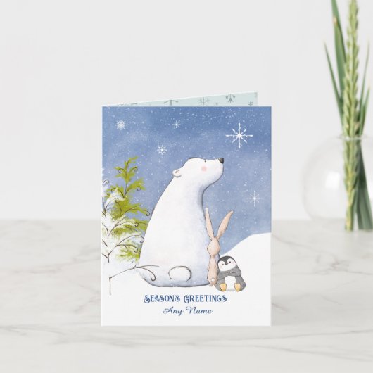 Kerstman Vrienden Kerstmis Kaart (Voorkant)