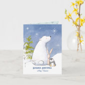 Kerstman Vrienden Kerstmis Kaart (Gele Bloem)